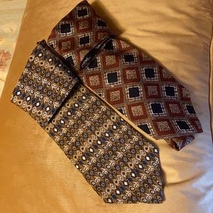 Andrew Fezza bundle of two Italian silk ties.